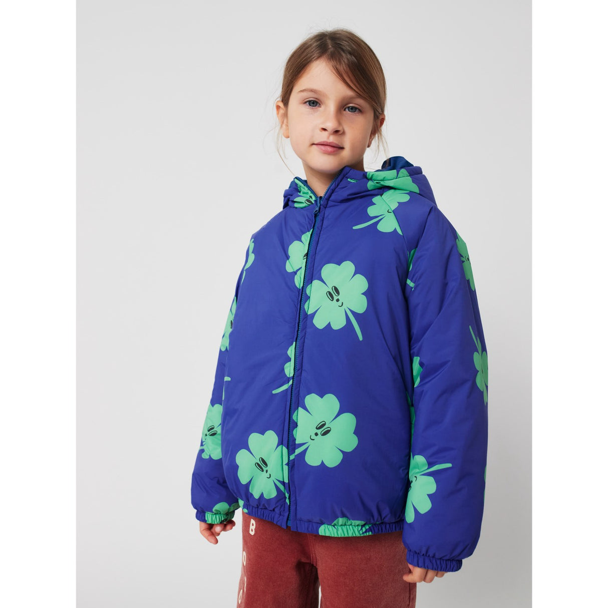 Bobo Choses Purple Lucky Clover All Over Reversible Anorak