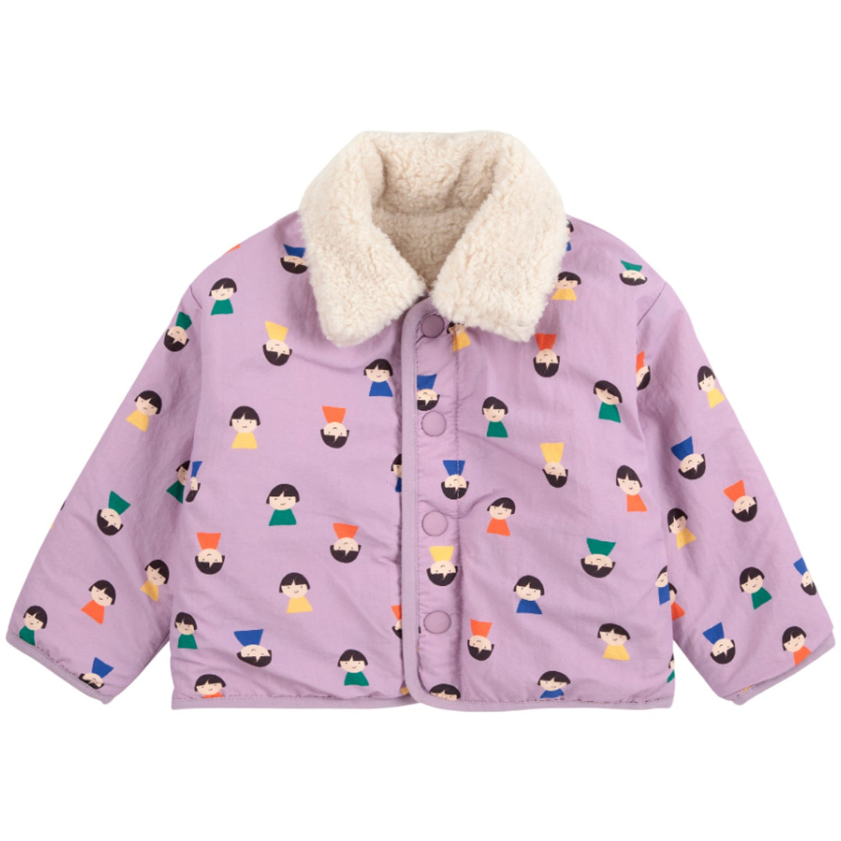 Bobo Choses Lavender Game Pawns All Over Reversible Sheepskin Jacket