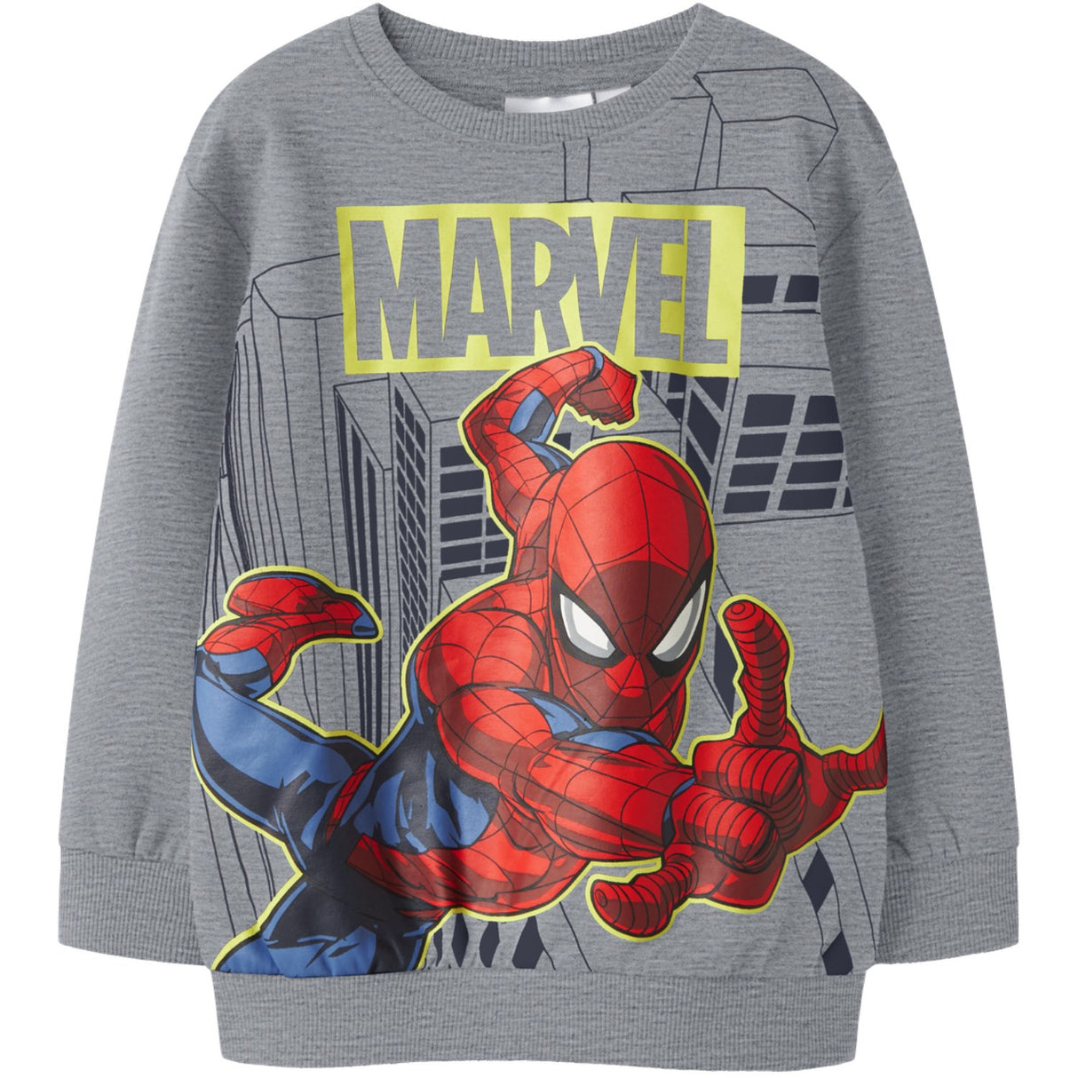 Name It Grey Melange Nmmdion Spider Nreg Sweat Unb Noos Mar