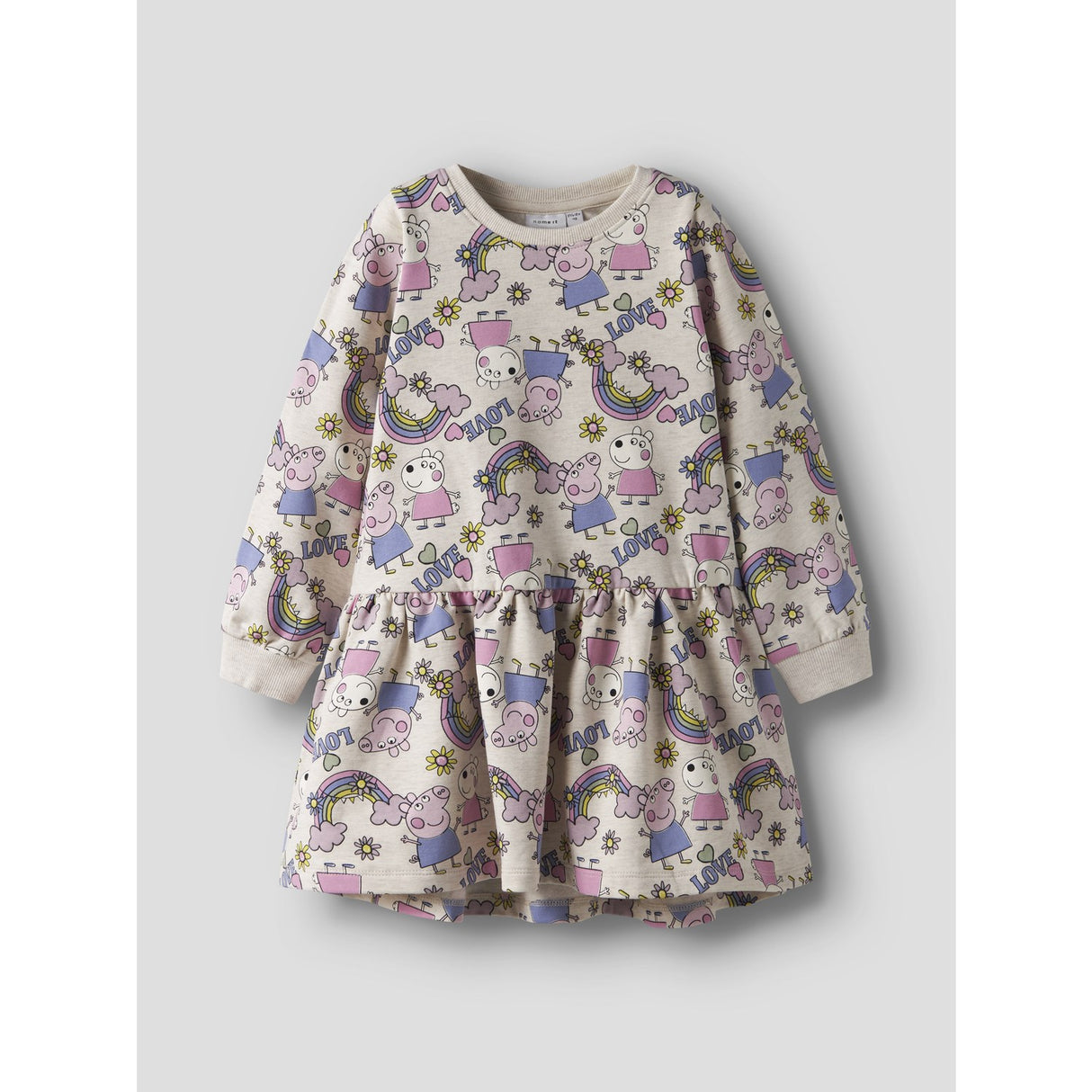 Name It Peyote Melange Nmfdarma Peppa Ls Swe Dress Bru Cplg