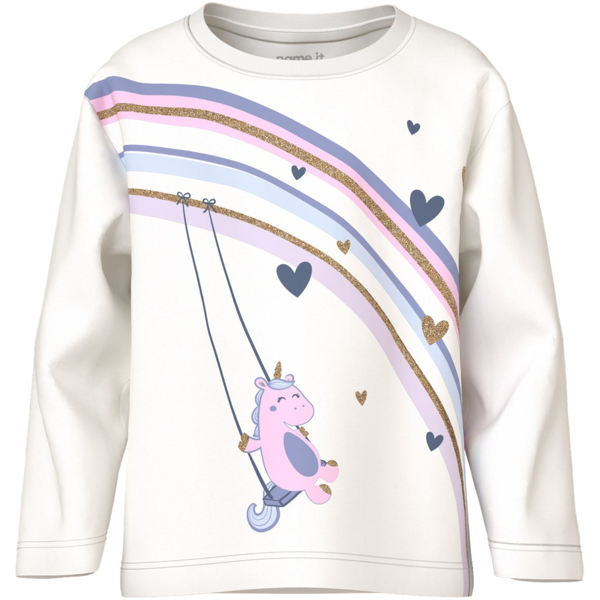 Name It Cloud Dancer Unicorn Rainbow Nmfvaliane Ls Nreg Top