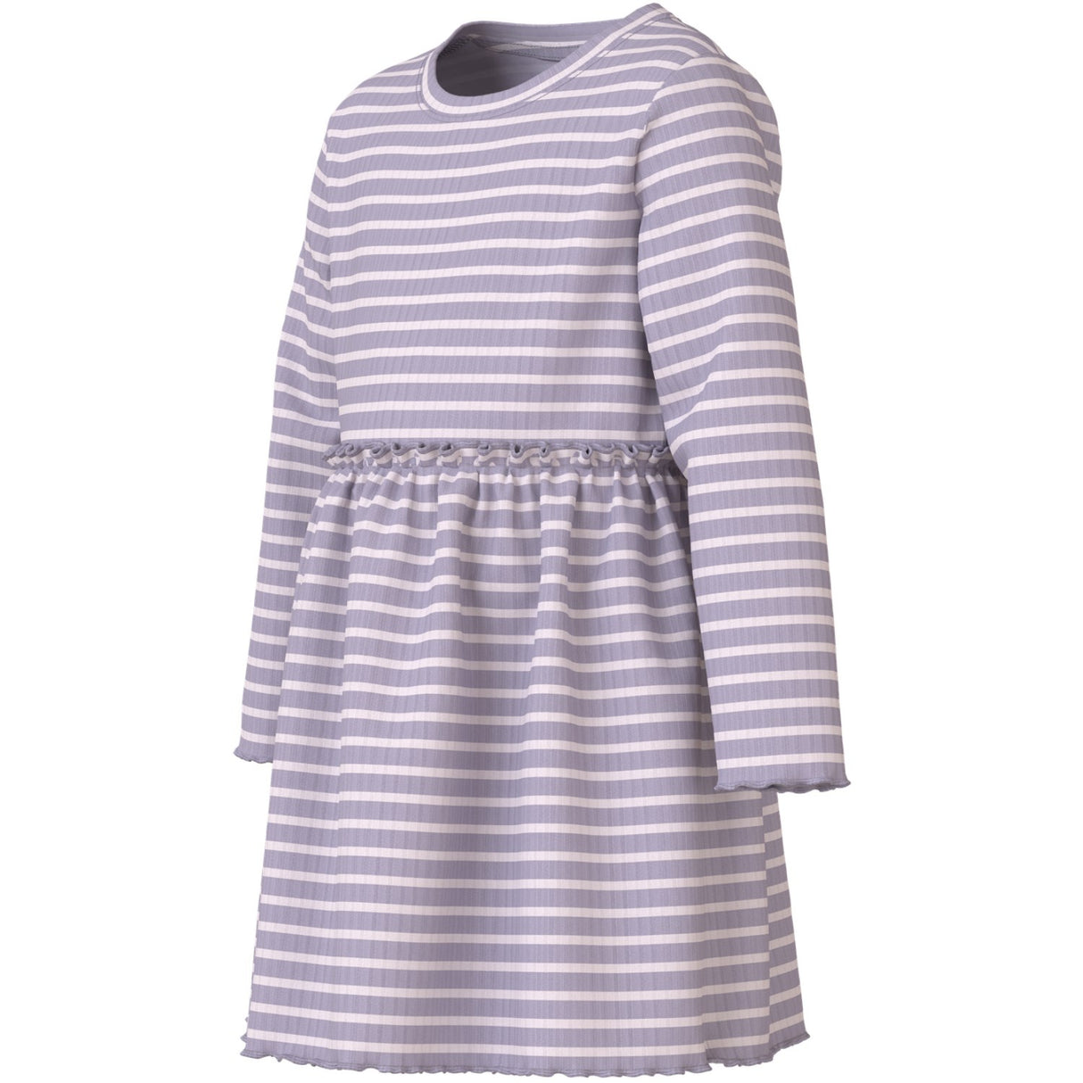 Name It Lavender Gray Lilac Marble Stripe Nmfvemma Ls Dress