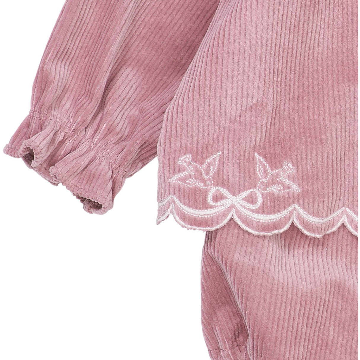 COPENHAGEN COLORS Rose Comb Corduroy Baby Set W. Emb.