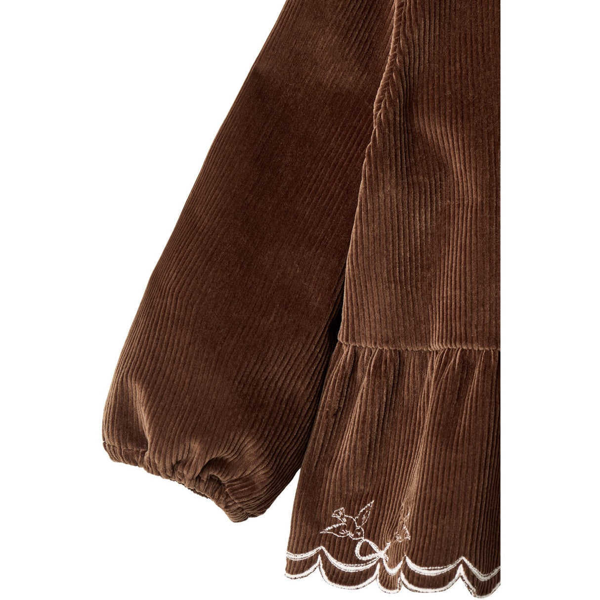 COPENHAGEN COLORS Dk Brown Comb Corduroy Blouse W. Emb.