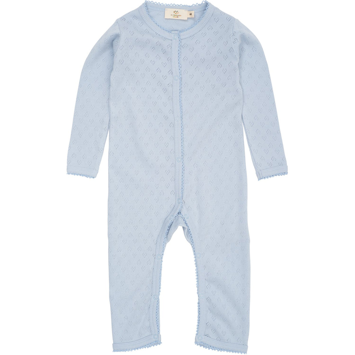 COPENHAGEN COLORS Dusty Blue Pointelle Heart Full Body