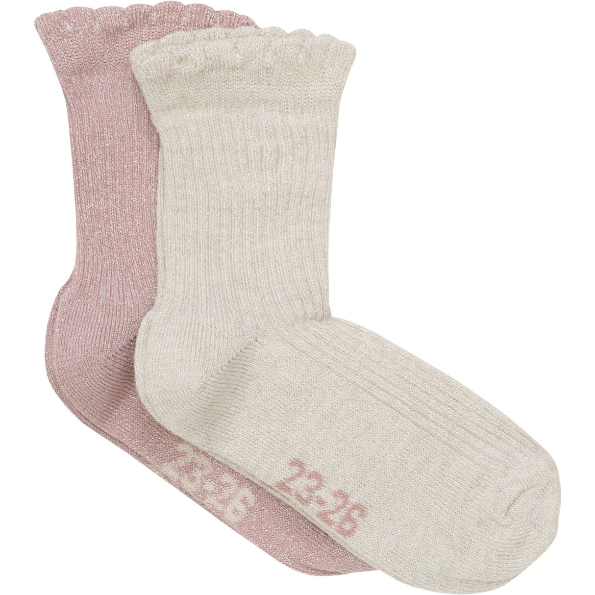 Minymo Ash Rose Socks W. Glitter (2-Pack)