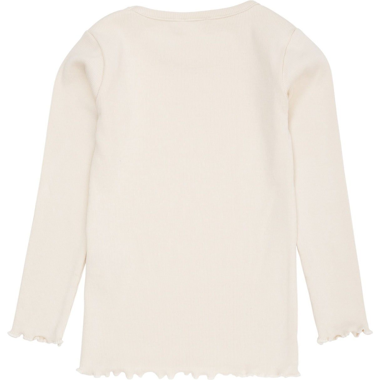 COPENHAGEN COLORS Cream Modal Rib Ls Tee W. Heart Hole Pattern