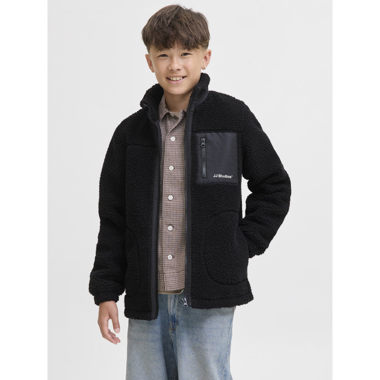 Jack & Jones Junior Black Jjesoho Teddy Jacket Sn Jnr