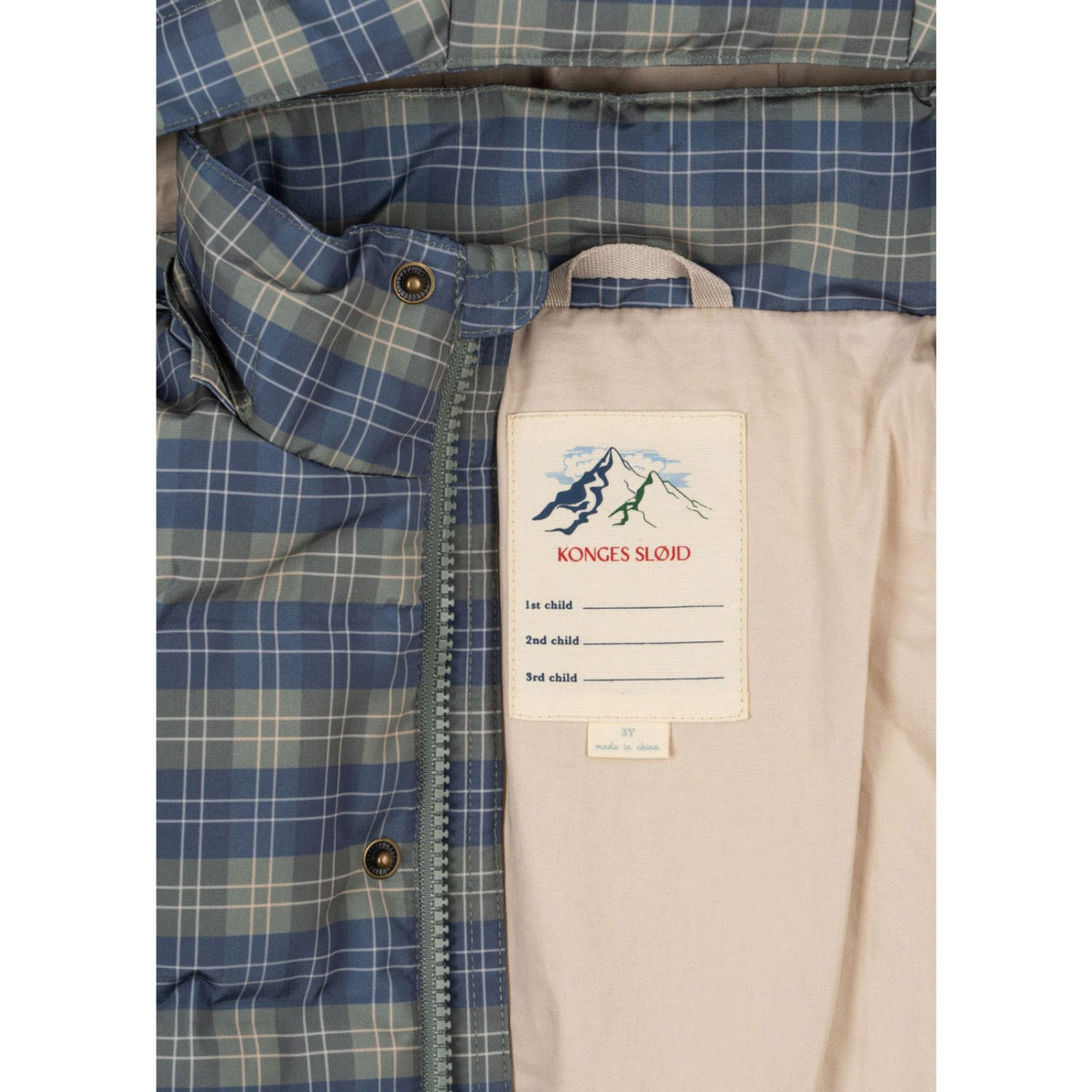 Konges Sløjd Laurel Blue Check Magnum Down Jacket Print Grs