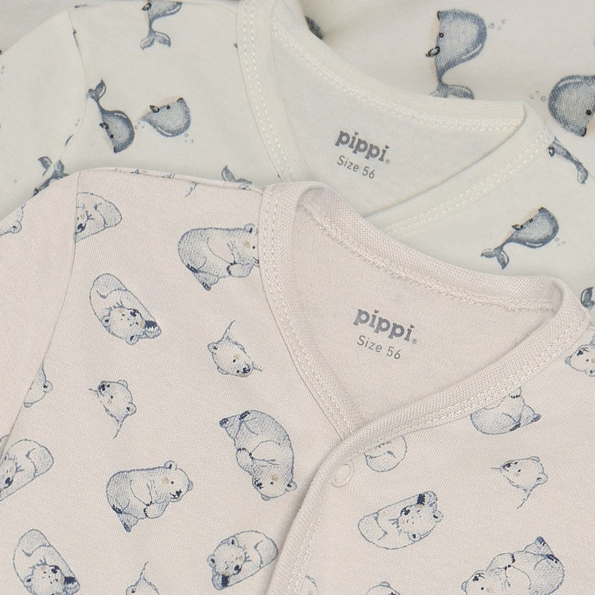 Pippi Flint Stone Nightsuit W/F -Buttons 2-Pack