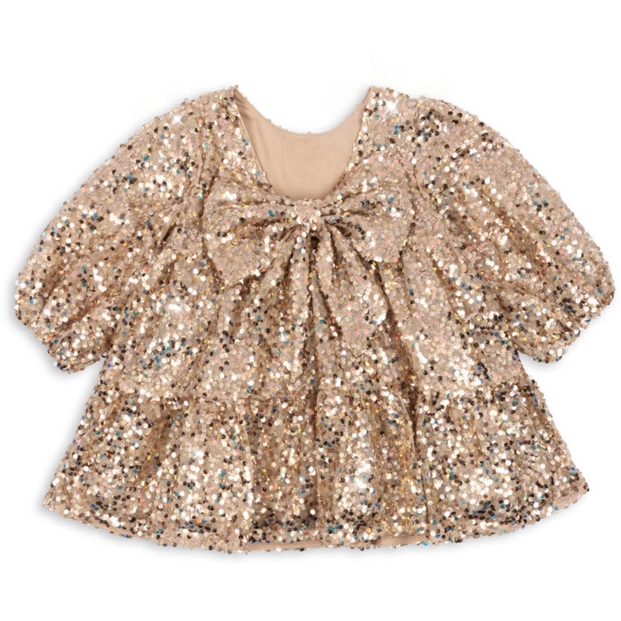 Konges Sløjd Gold Glitter Lila Sequins Bow Dress