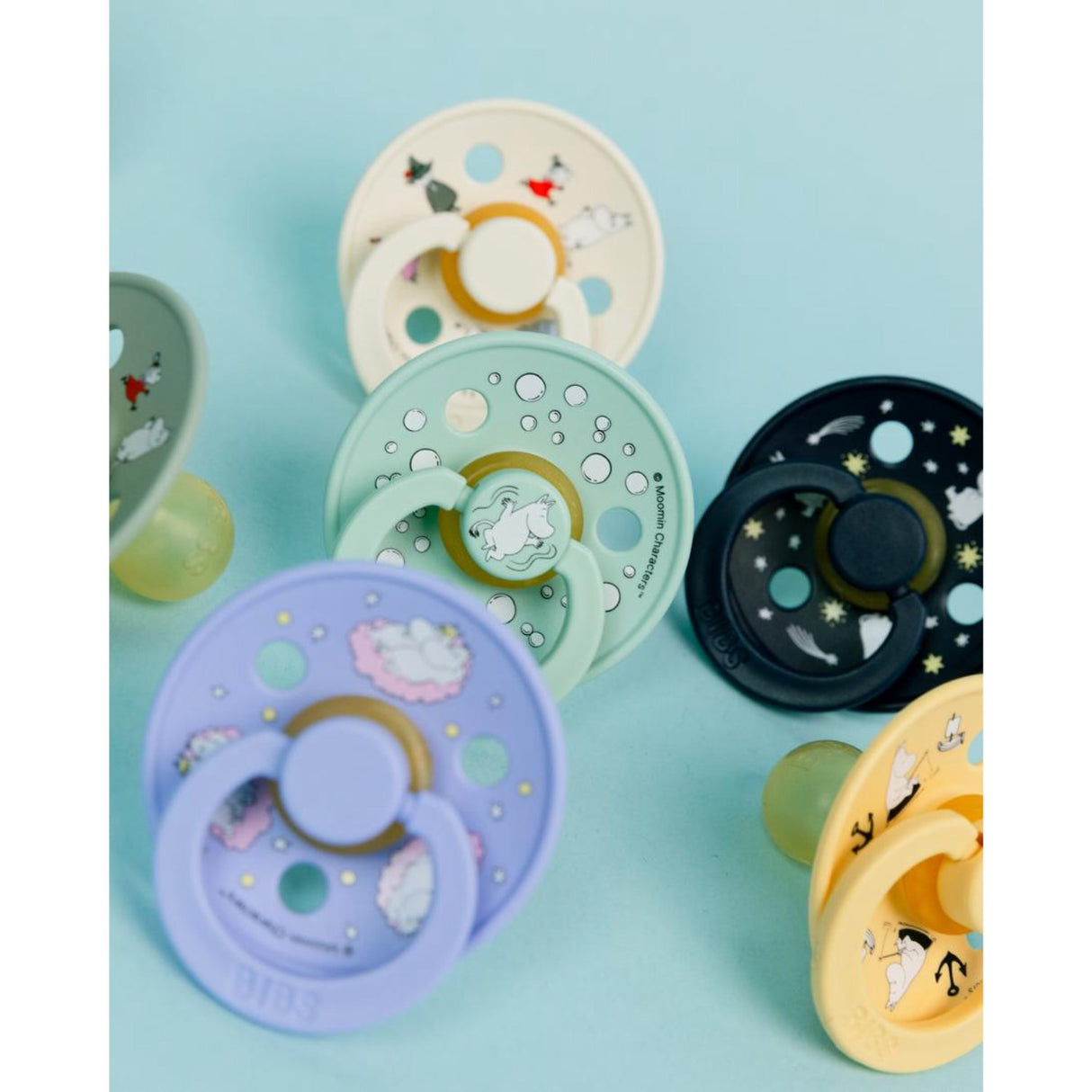 Bibs X Moomin Nordic Mint Mix Pacifier Colour 2-Pack Sailing Latex