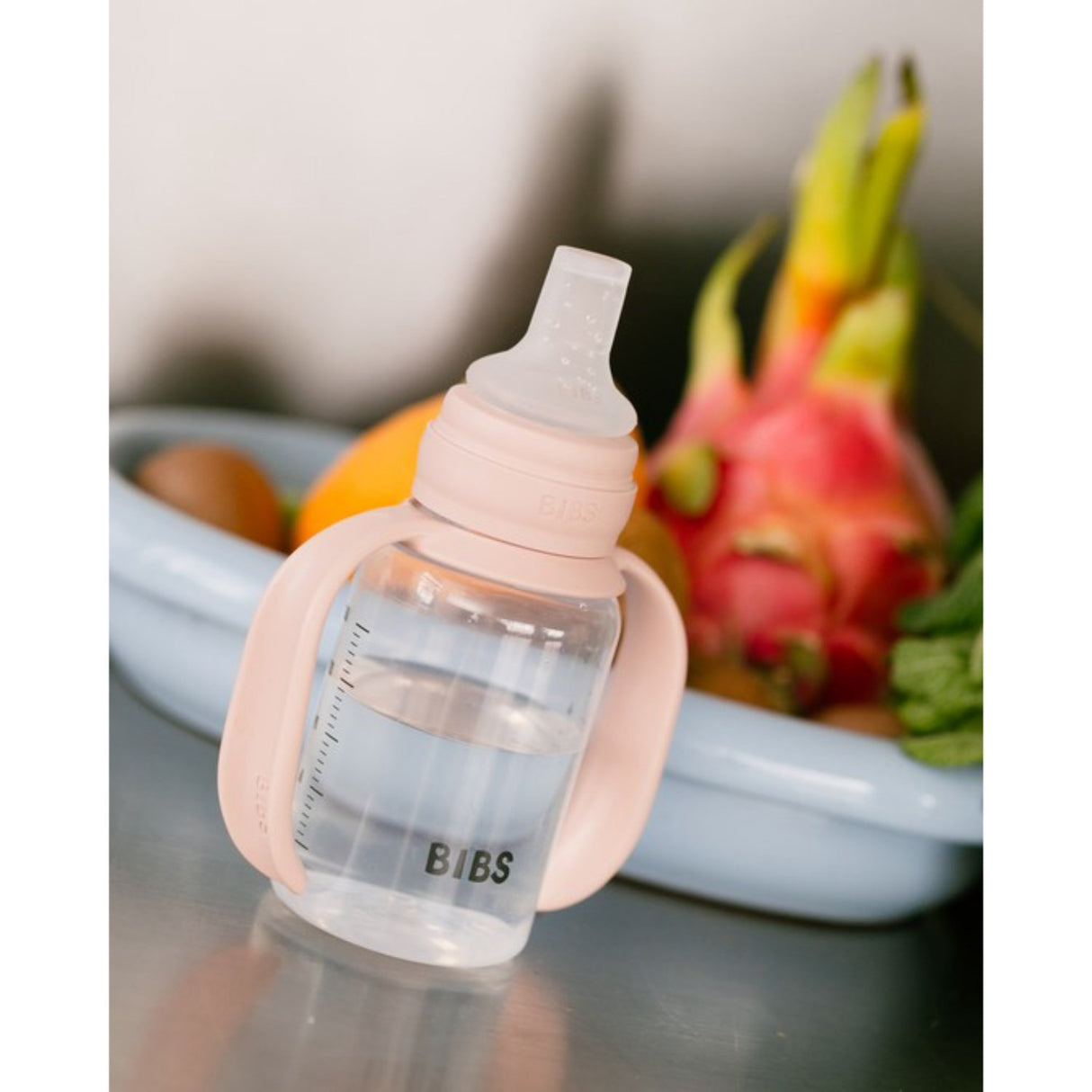 Bibs Blush Baby Sippy Bottle Spout Round Silicone Slow Flow