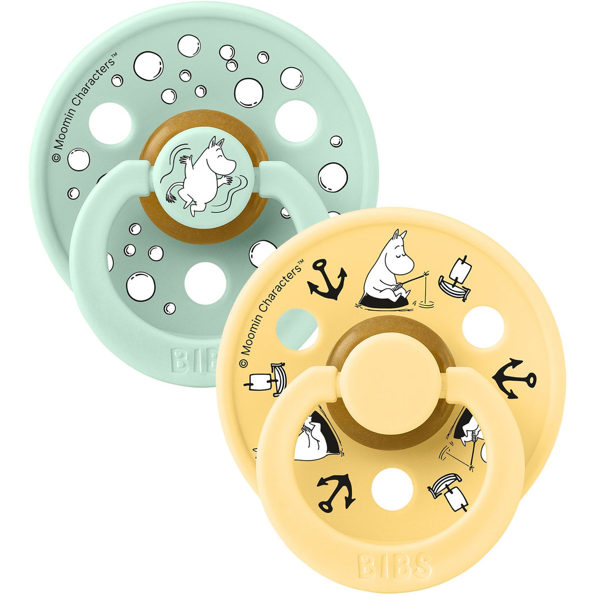 Bibs X Moomin Nordic Mint Mix Pacifier Colour 2-Pack Sailing Latex