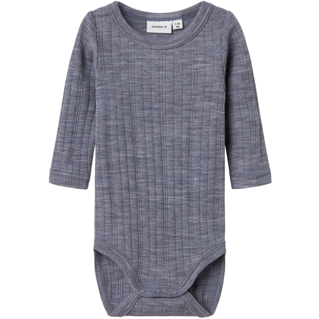 Name It Folkstone Gray Nbmwang Wool Needle Ls Body Solid Noos