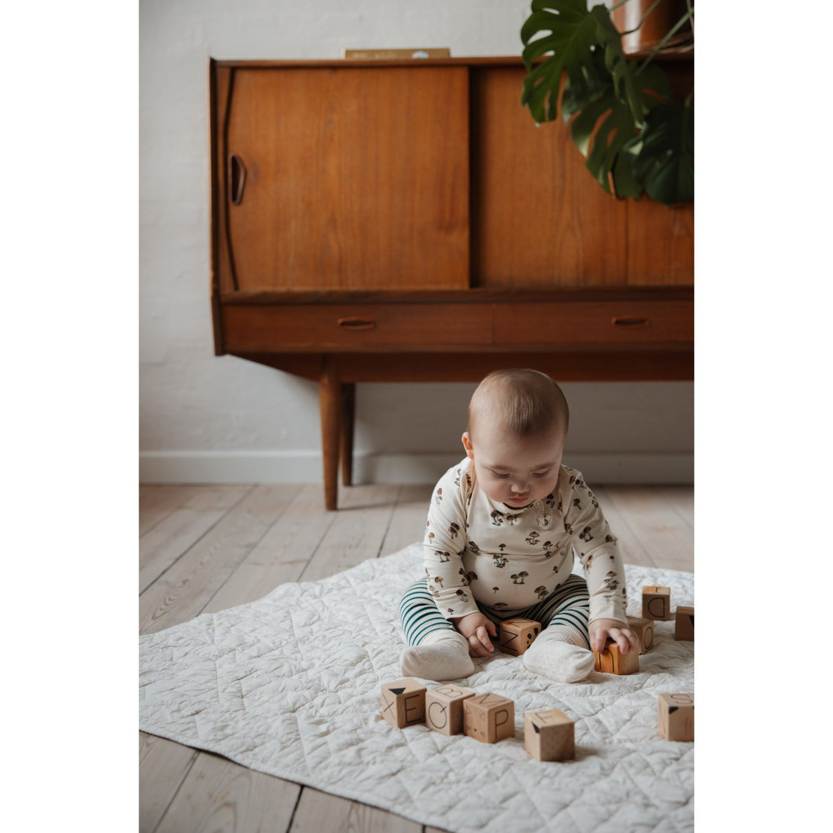 Petit Piao Dark Sea/off White Legging Modal Striped