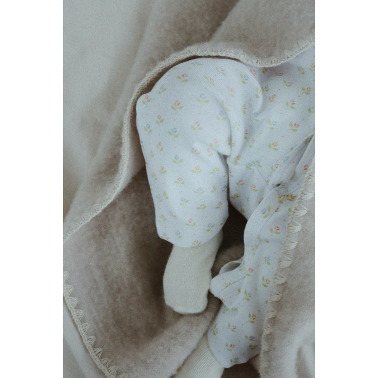 Konges Sløjd Fanga Oatmeal Melange Erba Wool Fleece Baby Blanket