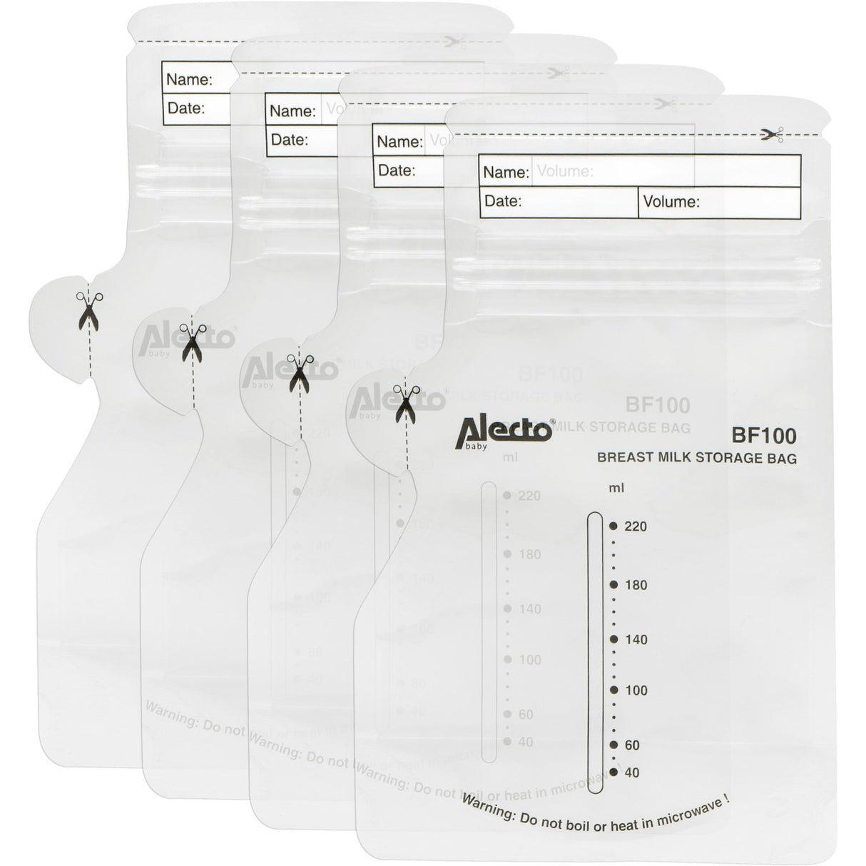 Alecto 100Pk Breast Milk Storage Bags