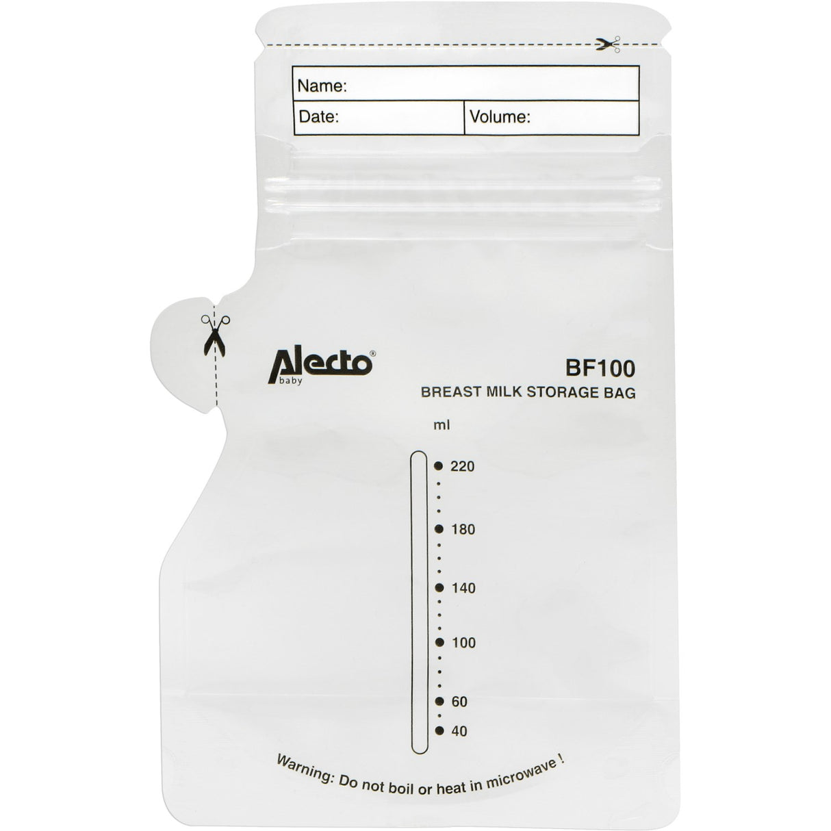 Alecto 100Pk Breast Milk Storage Bags