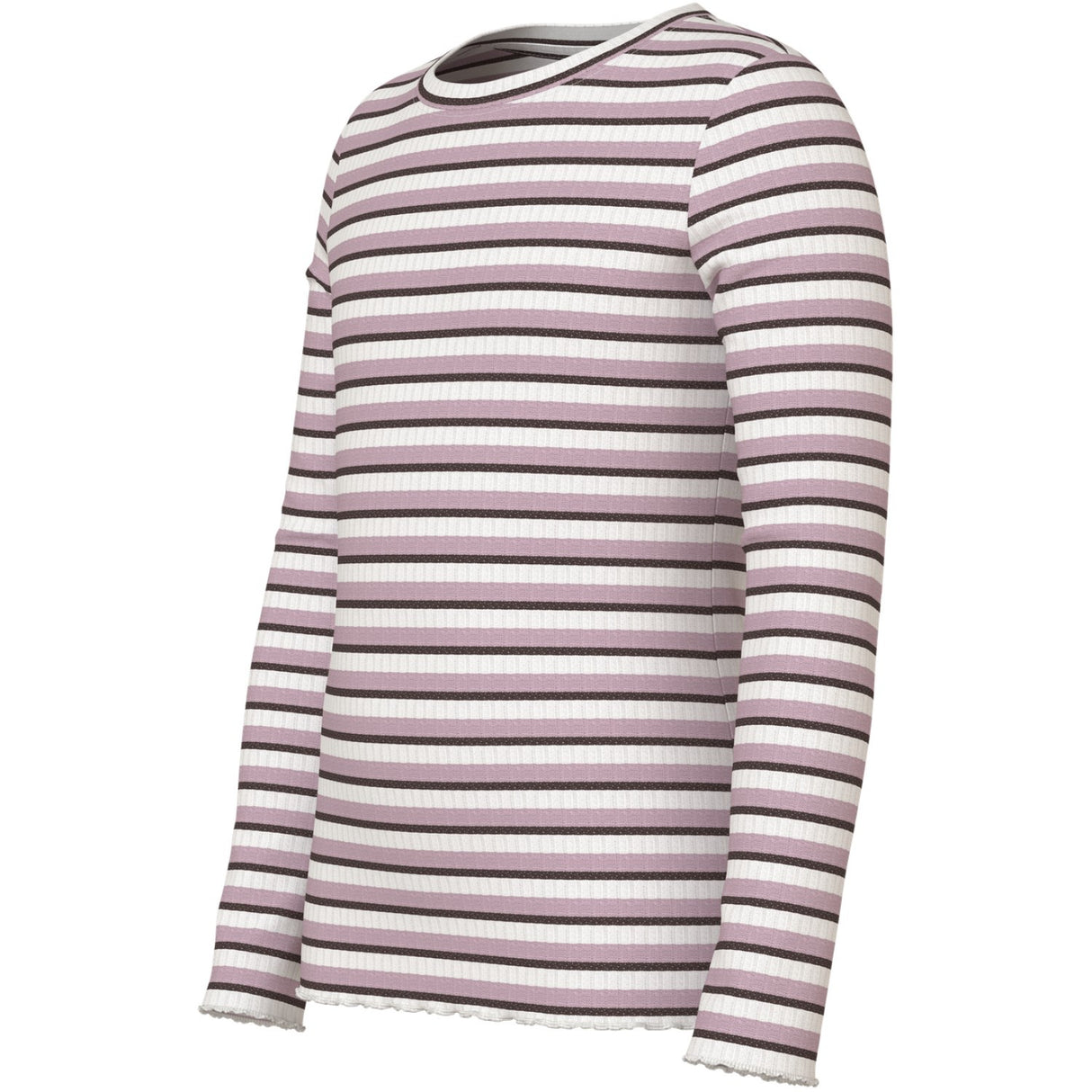 Name It Cloud Dancer Seal Brown + Keepsake Lilac Nkfvemma Glitter Ls Slim Top