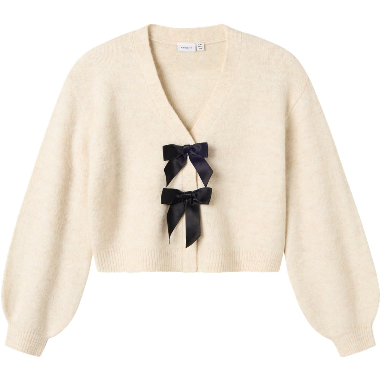 Name It Jet Stream Black Bow Nkfrina Ls Knit Card