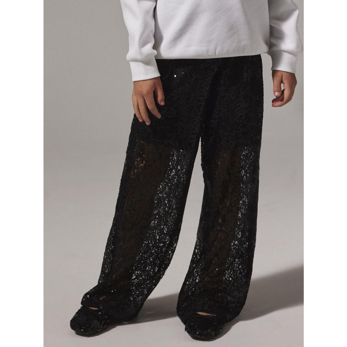 Name It Black Nkfrokia Wide Lace Pants