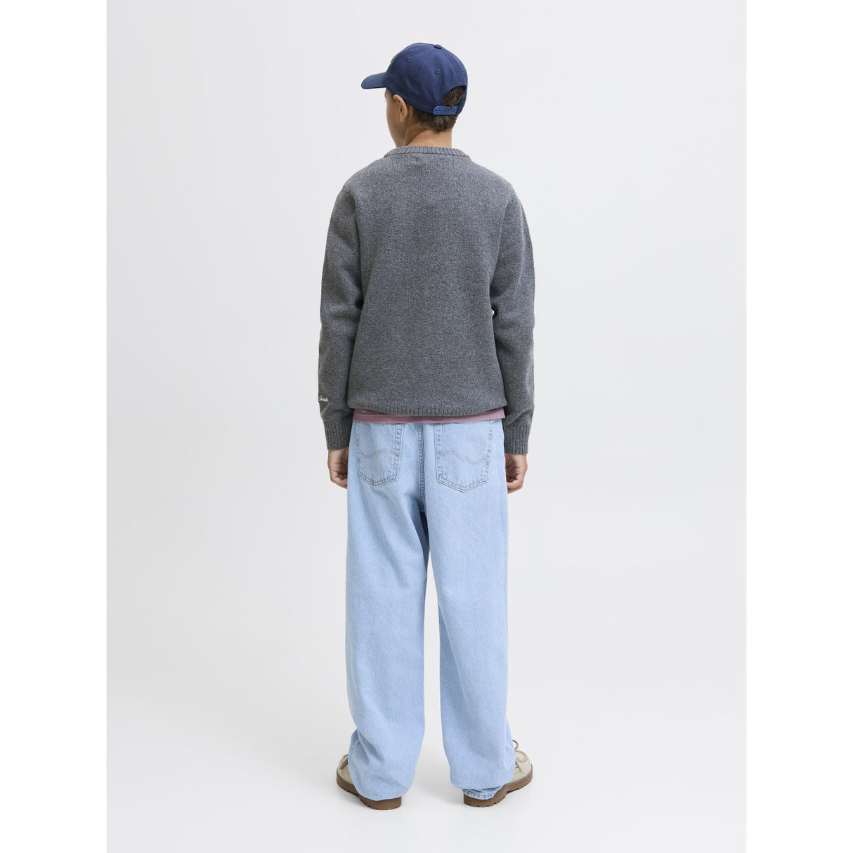 Jack & Jones Junior Dark Grey Melange Jornorrebro Knit Crew Neck Ln Jnr