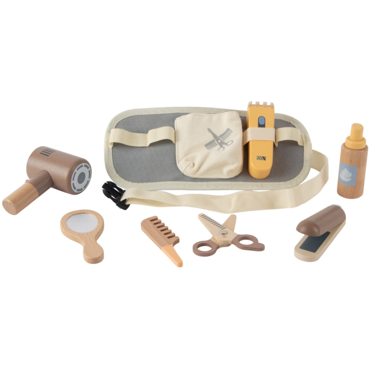 Dantoy Barber Set Wood In Gift Box 8 Pieces