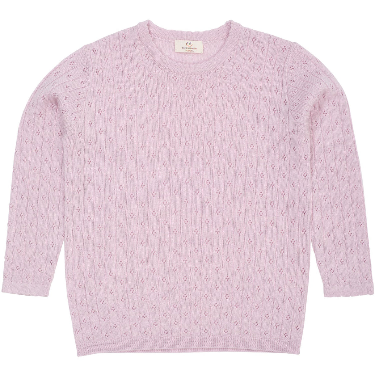 COPENHAGEN COLORS Lavender Merino Classic Pointelle Blouse