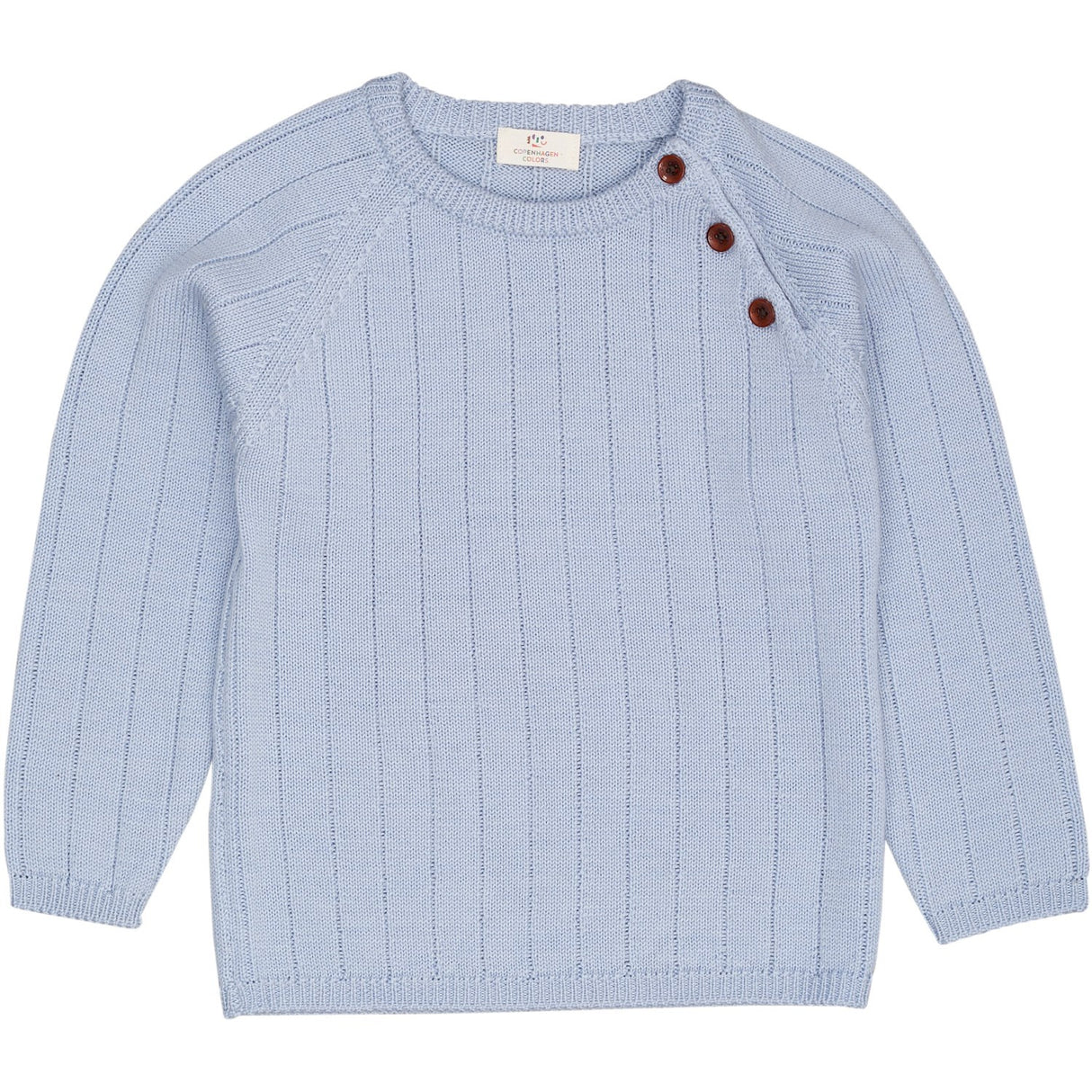 COPENHAGEN COLORS Dusty Blue Merino Knitted Blouse