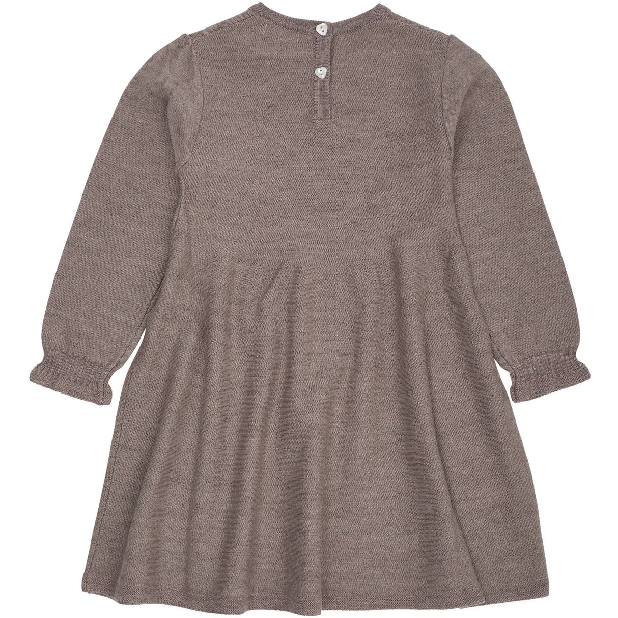 COPENHAGEN COLORS Natural Mel. W. Dusty Blue Heart Merino Ls Cable Dress W. Hearts