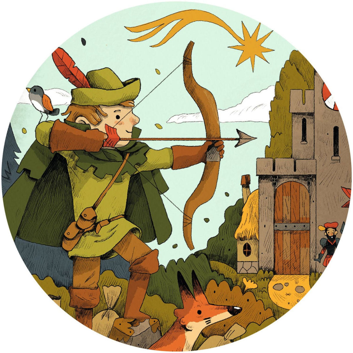 Djeco Silhouette Jigsaw Puzzle, Robin Hood - 36 Pieces