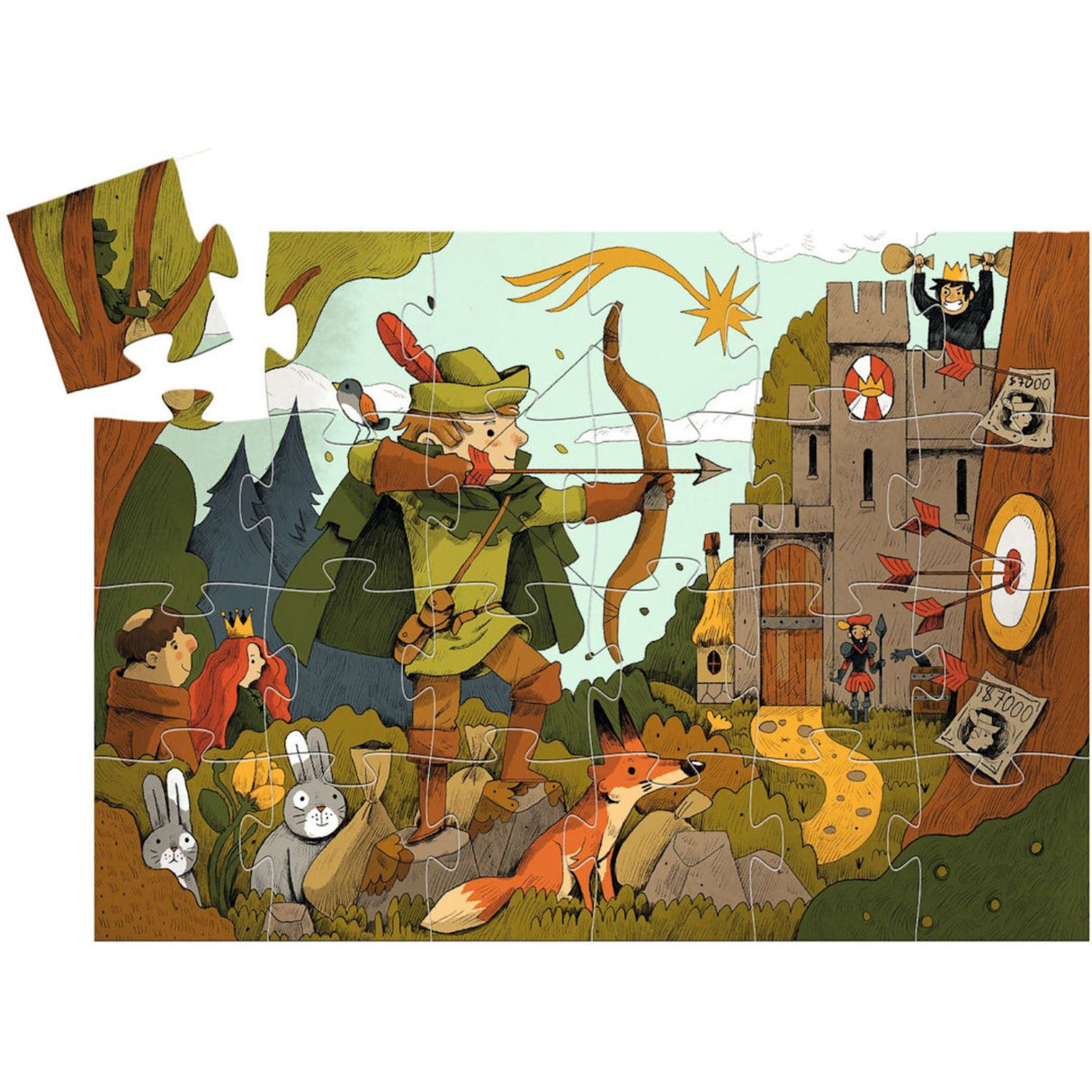 Djeco Silhouette Jigsaw Puzzle, Robin Hood - 36 Pieces