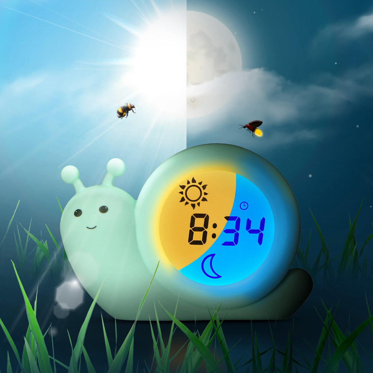 Alecto Green Sleep Trainer Night Light And Alarm Clock