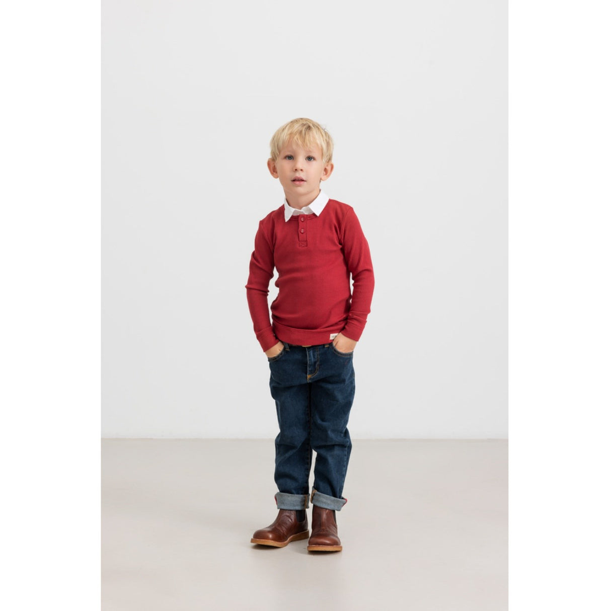 MarMar Modal Hibiscus Red Tee LS