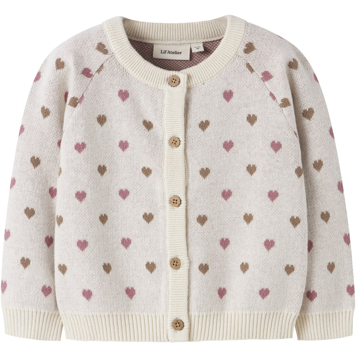 Lil'Atelier Turtledove Sepia Tint Nmfsaran Ls Knit Card Heart Lil