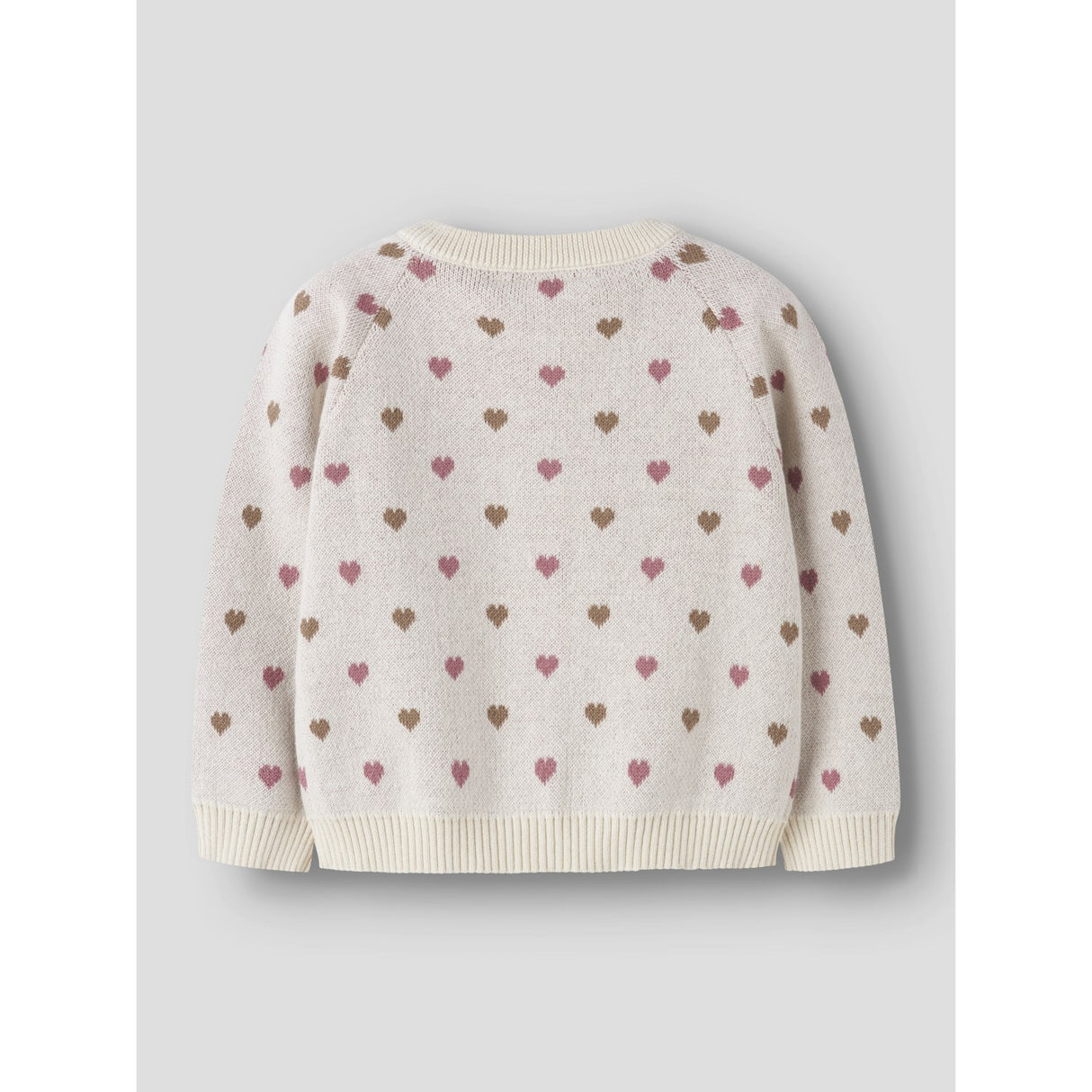 Lil'Atelier Turtledove Sepia Tint Nmfsaran Ls Knit Card Heart Lil