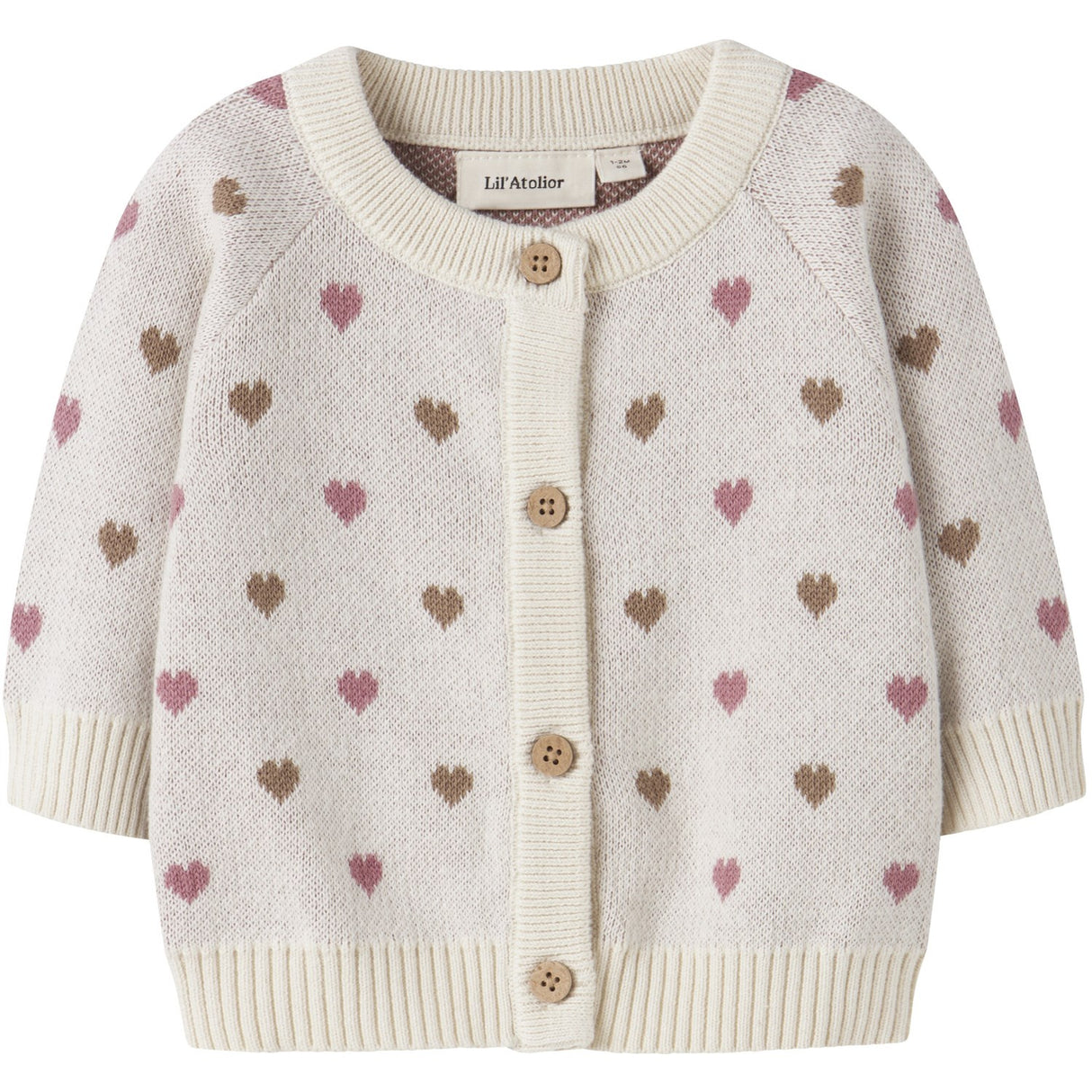 Lil'Atelier Turtledove Sepia Tint Nbfsaran Ls Knit Card Heart Lil