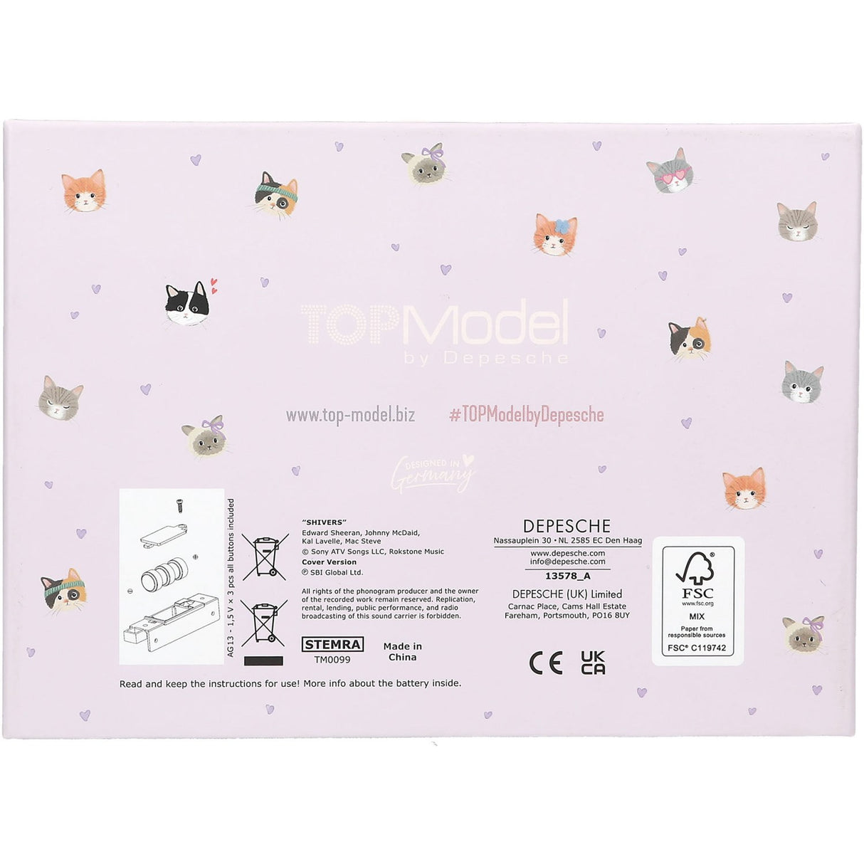 TOPModel Big Jewellery Box With Code And Sound Cat Love