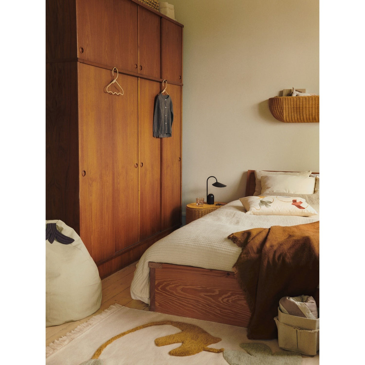 Ferm Living Multi Swif Bird Embroidered Cushion Rectangular