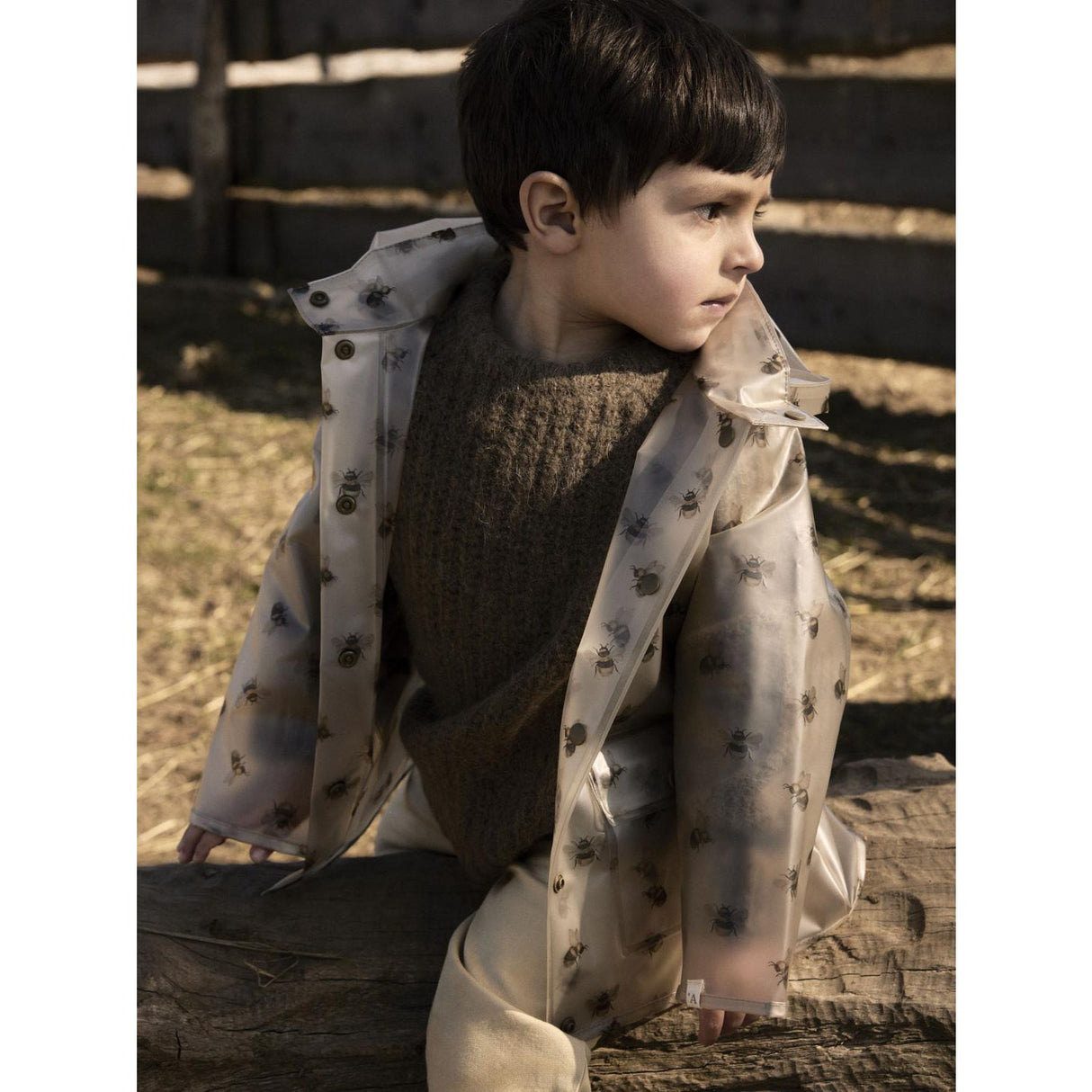 Lil'Atelier Turtledove Bee Nmnmamio Loose Rain Jacket Fo Lil