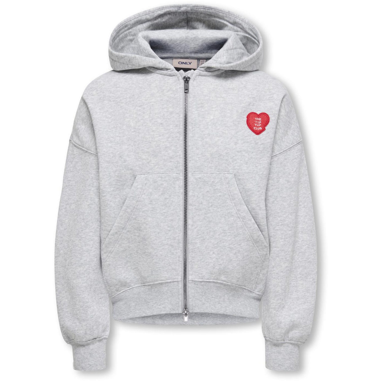 kids ONLY Light Grey Melange Kogevisa L/S Zip Hood Ovs Swt