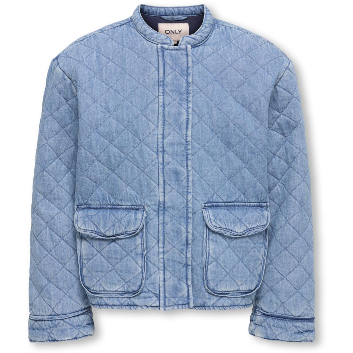 kids ONLY Light Blue Denim Koghallie Quilted Dnm Jacket Akm