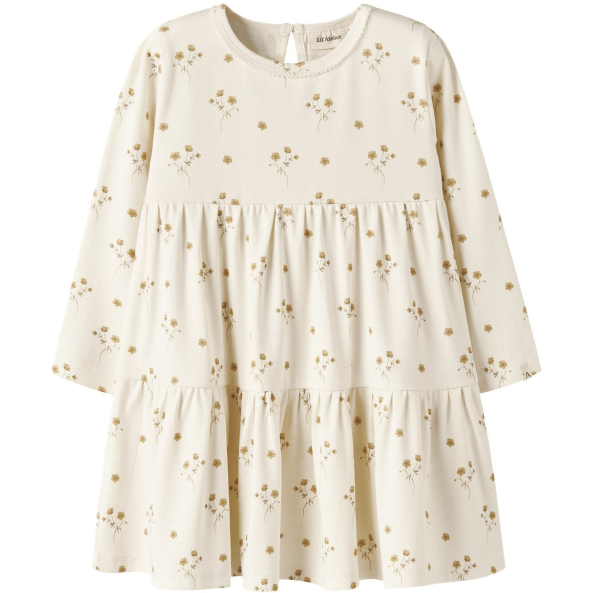 Lil'Atelier Coconut Milk Flower Yellow Nmflayo Sif Ls Dress Lil