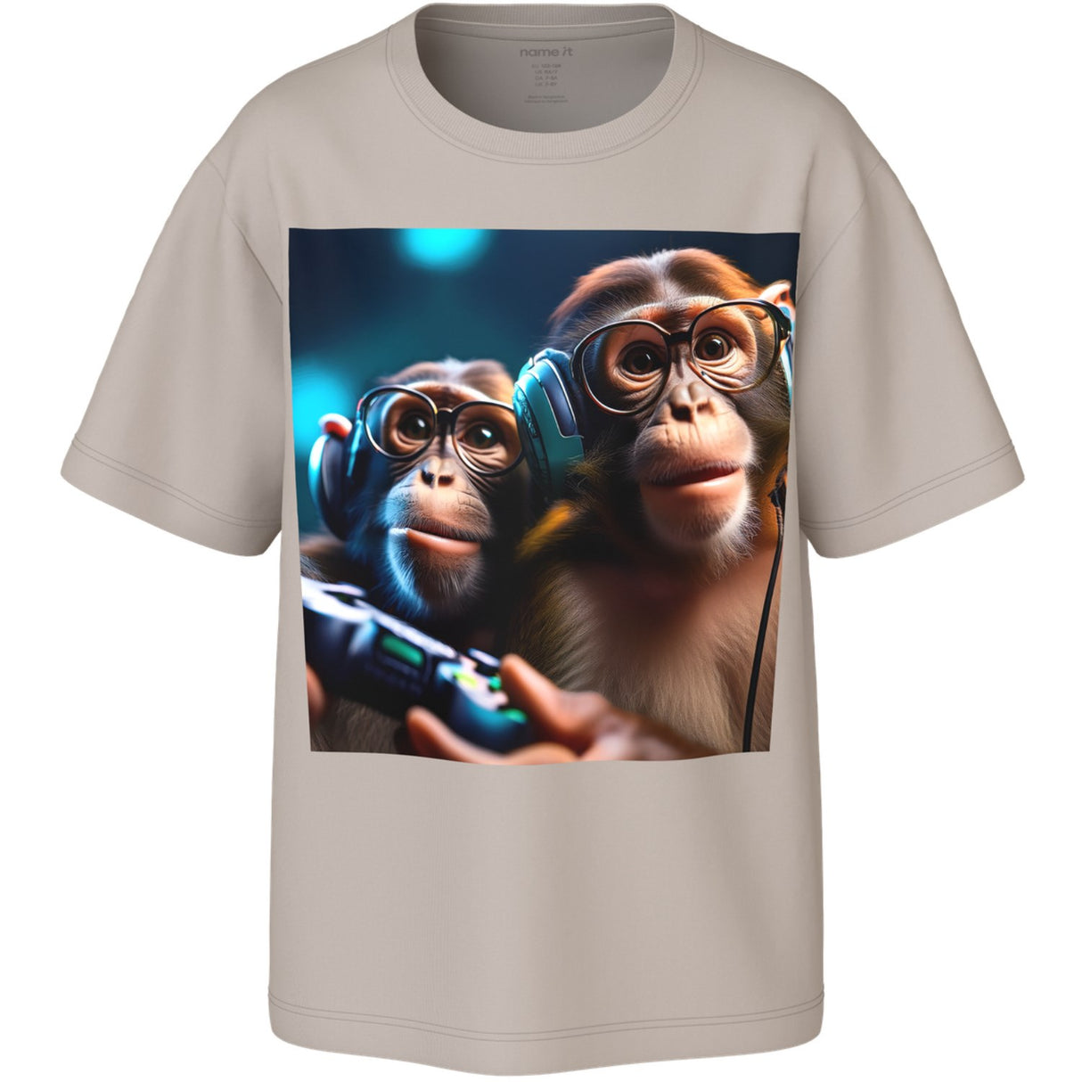 Name It Chateau Gray Gamer Monkey Nkmvoto Ss Nreg Top