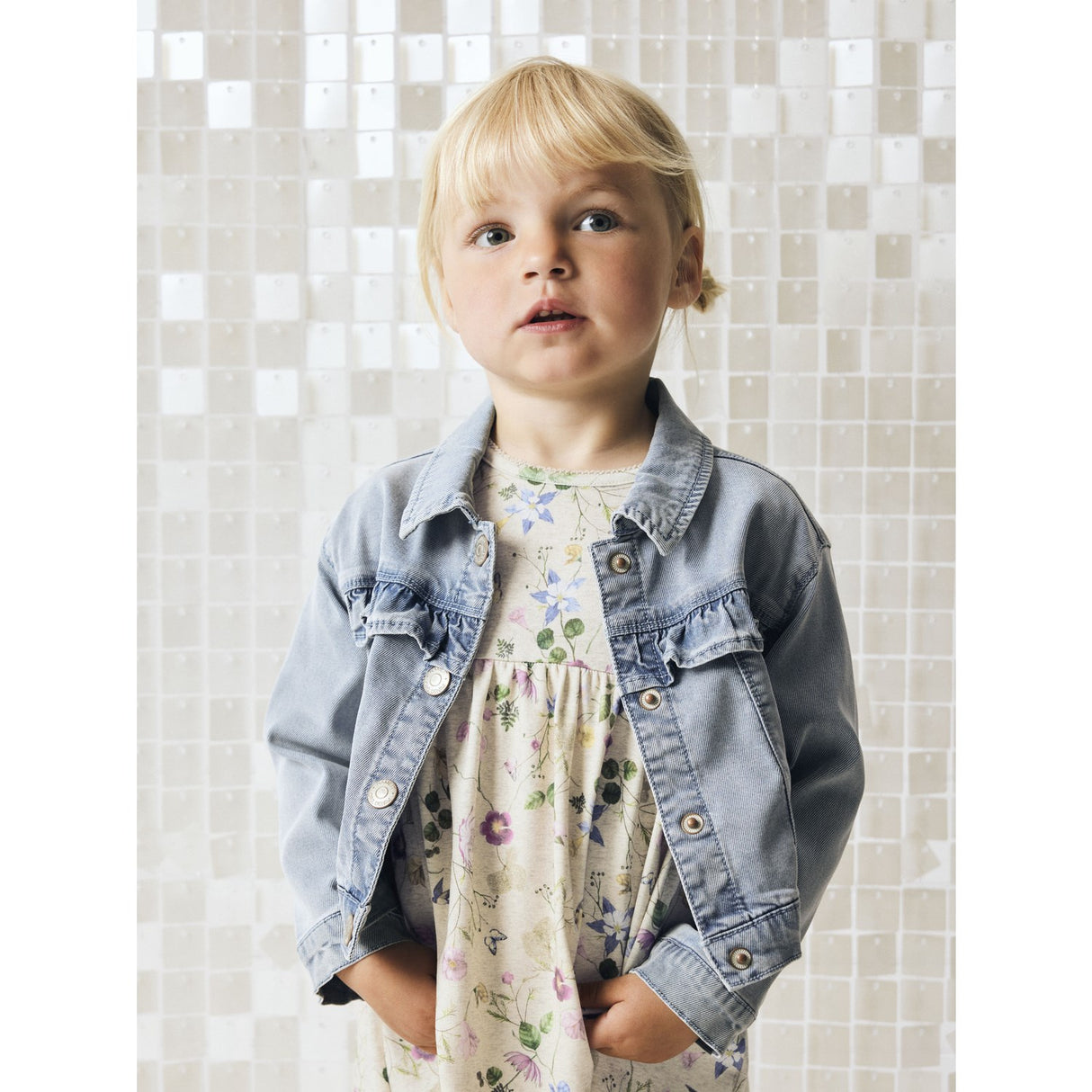 Name It Light Blue Denim Nmfjulia Dnm Frill Jacket 6006-Yb F