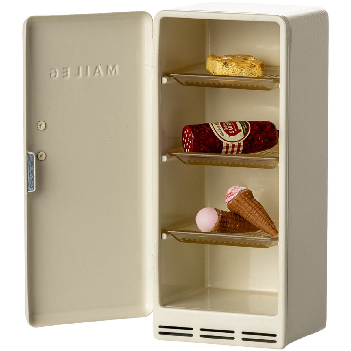 Maileg Køleskab, Mus - Råhvid