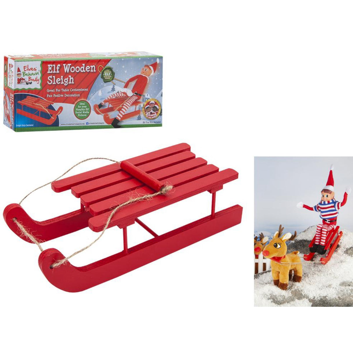 Elves Behavin' Badley Elf Wooden Sleigh