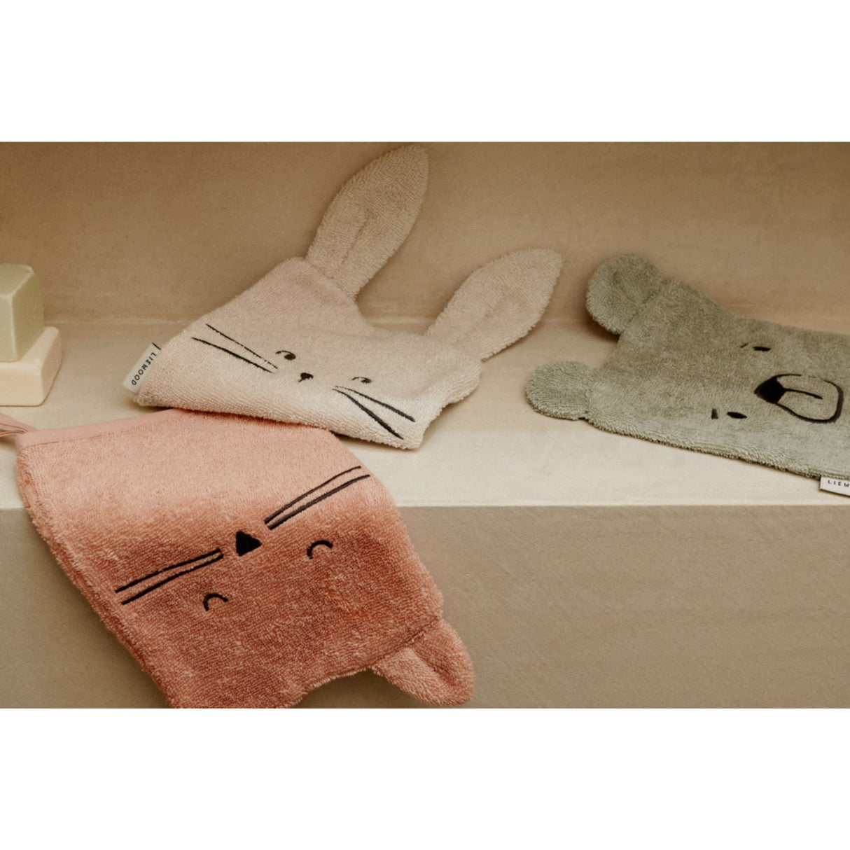 LIEWOOD Dove Blue Mix Sylvester Classic Washcloth 3-Pack