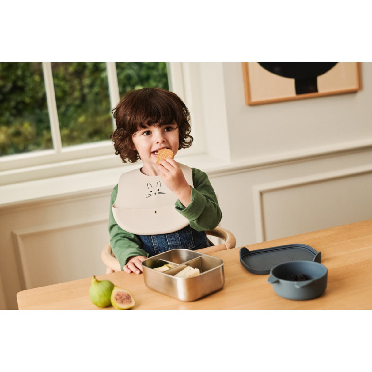 LIEWOOD Rabbit Sandy / Oat Ember Printed Bib 2-pack